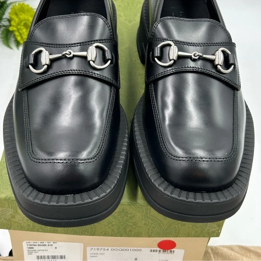 Men’s Gucci chunky horse bit loafers size 8 fits 8.5 US made in Italy